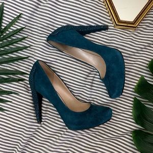 Nine West Teal Crystal Heels